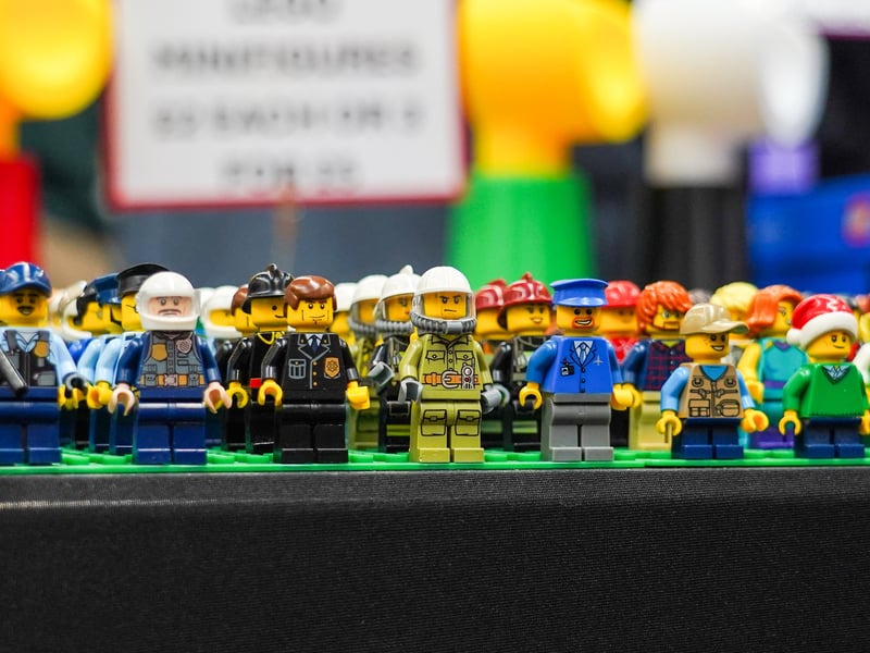 A legion of LEGO people at National Brick Day in Portsmouth's Ravelin Sports Centre.