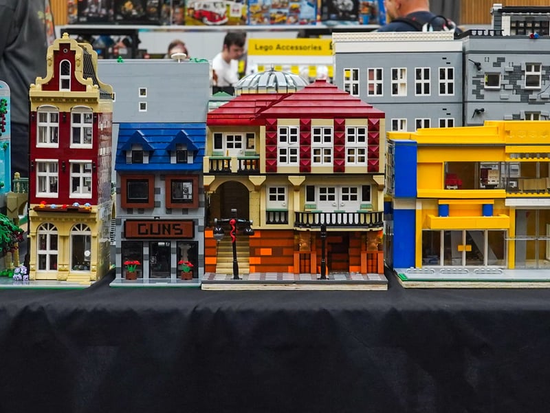 A LEGO street on show at the National Brick Event.