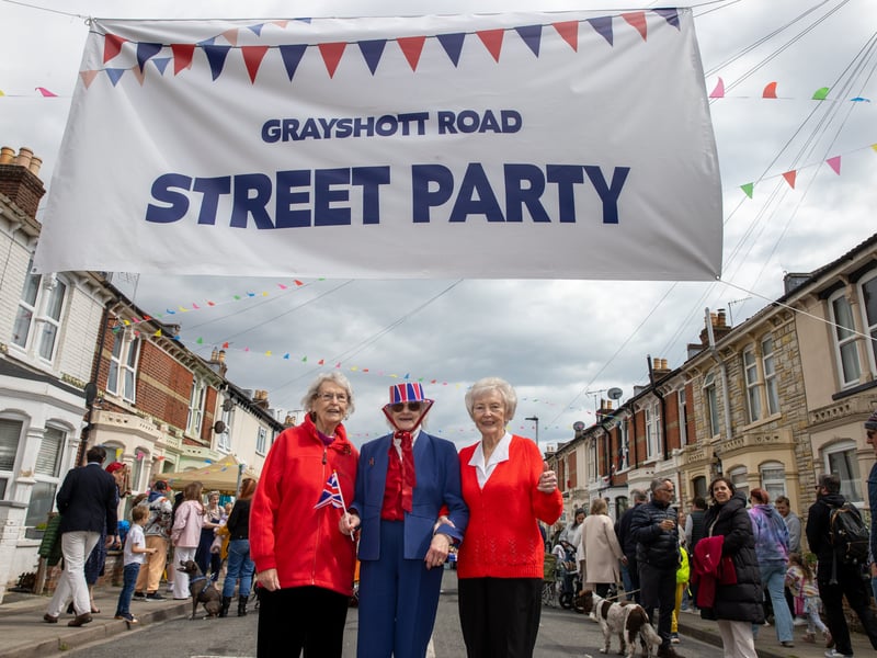Roads all across Portsmouth were closed over the weekend as residents celebrated VE Day in style.

Pictured - Pictured - Margaret Windsor, 87, Elizabeth Leonard, 90 and Doris Ingram, 89 who all lived through VE Day

Pictures: Alex Shute