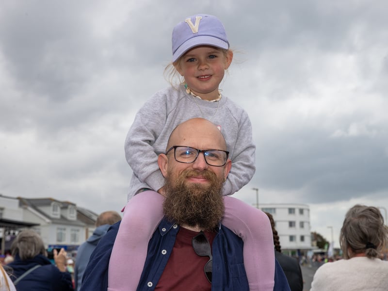 Hundreds of people turned out to celebrate VE Day on Hayling Seafront over the weekend.

Pictured - Anthony Cole and Violet, 4

Picture: Alex Shute