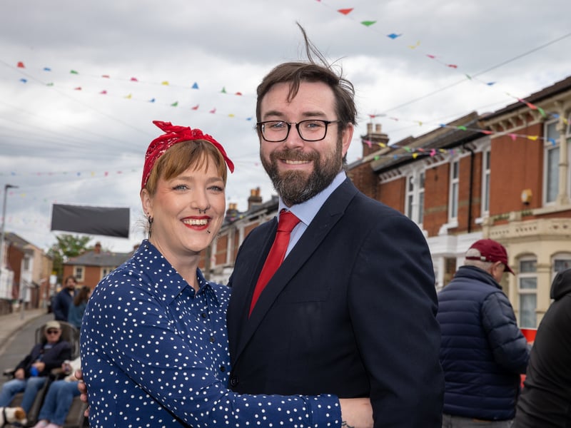 Roads all across Portsmouth were closed over the weekend as residents celebrated VE Day in style.

Pictured: Megan and Daniel Long dressed to impress
Pictures: Alex Shute