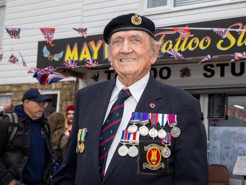 Hundreds of people turned out to celebrate VE Day on Hayling Seafront over the weekend.

Pictured - Andrew Blosse, Royal Engineers Bomb Disposal Unit (Retired), served in the Middle East and witnessed the first three tests of the Hydrogen bomb.

Picture: Alex Shute