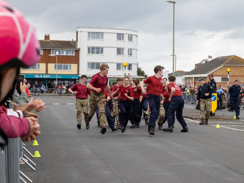 Hundreds of people turned out to celebrate VE Day on Hayling Seafront over the weekend.

Pictured - The field gun race with participants from 9 years to 18 years of age

Picture: Alex Shute