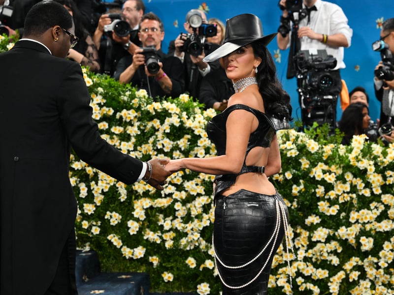 US socialite Kim Kardashian arrives for the 2025 Met Gala at the Metropolitan Museum of Art.