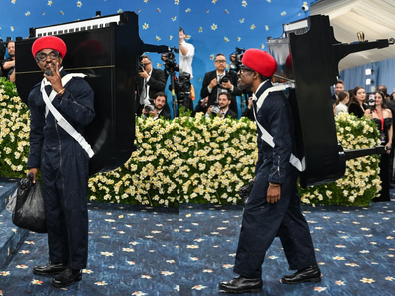 Met Gala 2025 co-chair Andre 3000 wears a piano