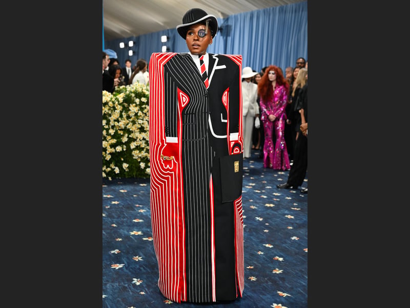 Janelle Monae attending the 2025 Met Gala in New York City. 