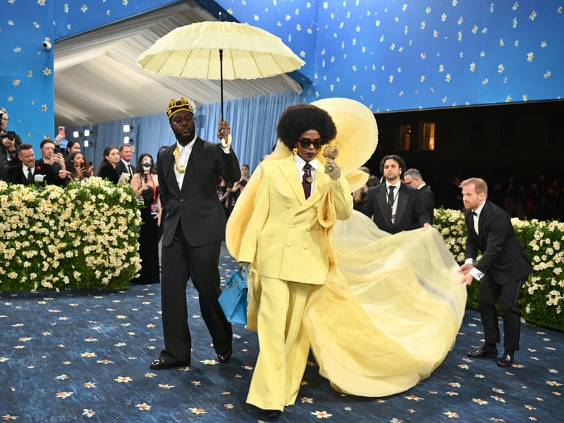 US rapper and singer Lauryn Hill arrives for the 2025 Met Gala at the Metropolitan Museum of Art