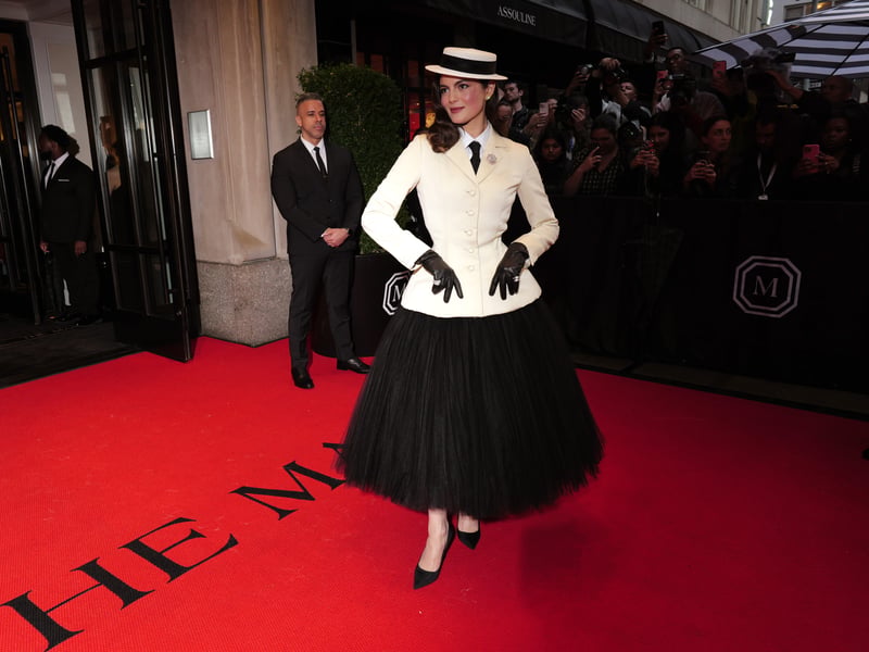 American actress Monica Barbaro arriving at the 2025 Met Gala