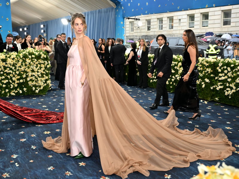 US actress and singer Maya Hawke arrives for the 2025 Met Gala at the Metropolitan Museum of Art