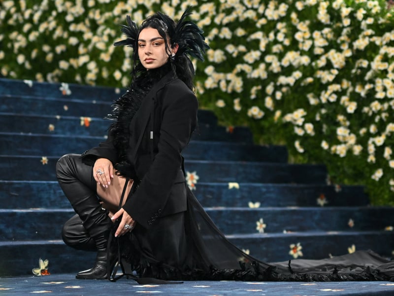 British singer-songwriter Charli XCX arrives for the 2025 Met Gala at the Metropolitan Museum of Art.