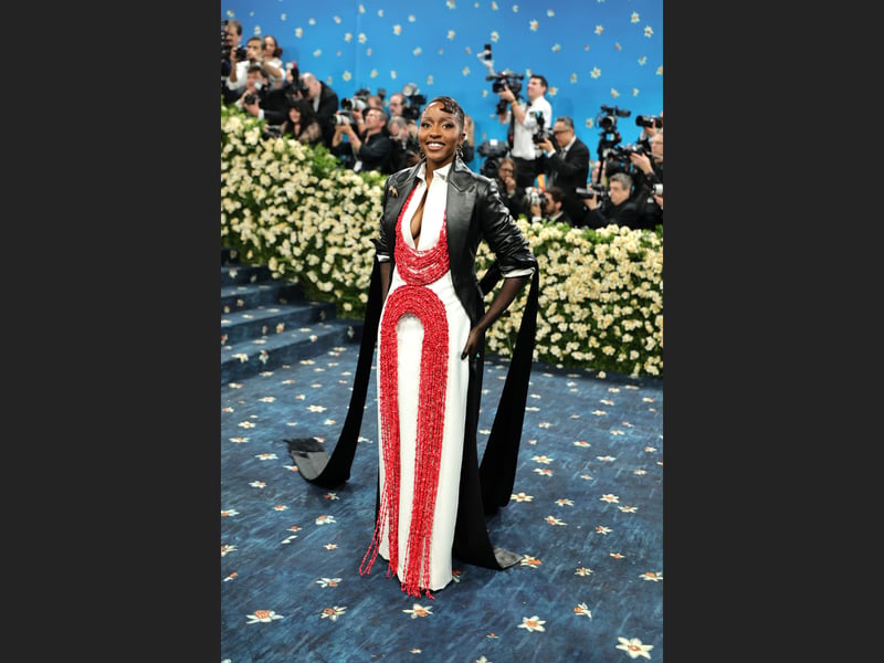 American actress and comedian Ayo Edebiri attending the 2025 Met Gala. 