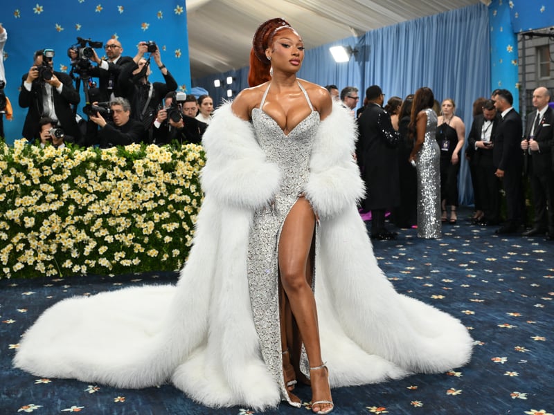 US rapper Megan Thee Stallion arrives for the 2025 Met Gala at the Metropolitan Museum of Art