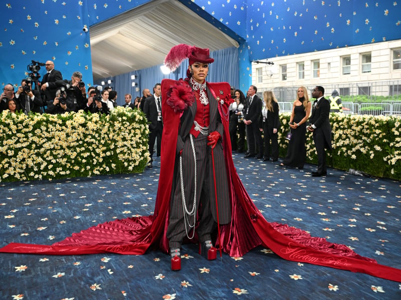 US singer-songwriter and actress Teyana Taylor arrives for the 2025 Met Gala, which she also hosts. 