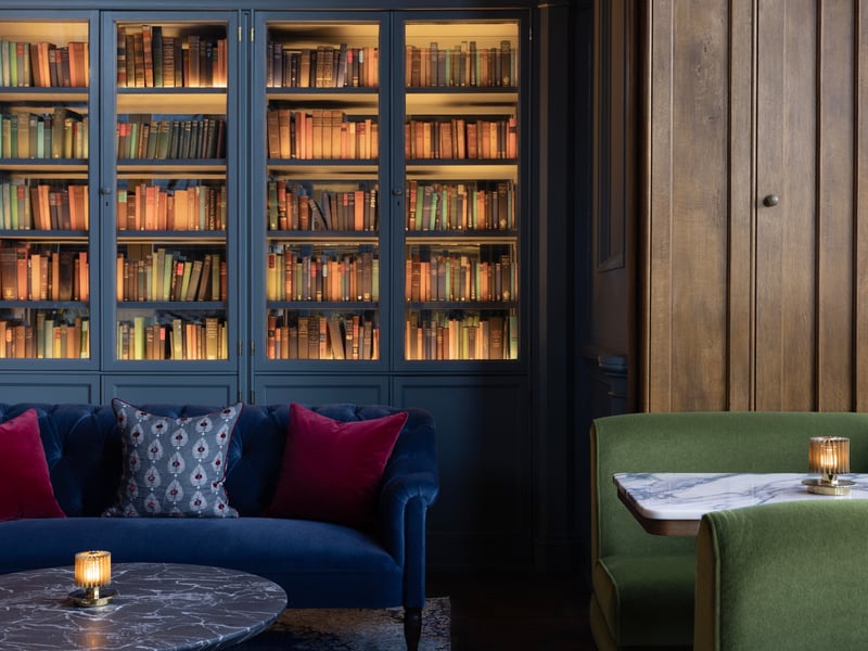 Tucked away within Mar Hall’s winding corridors, The Library is a secluded space to relax and enjoy the sweeping views across the Kilpatrick Hills and Clyde Estuary.