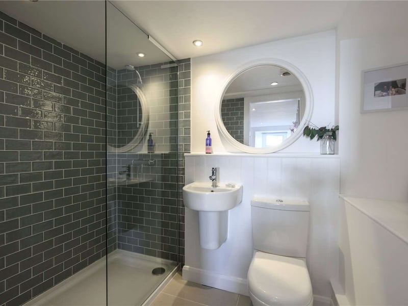 One of the three bathrooms