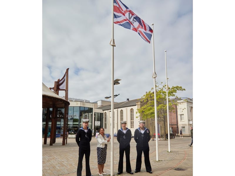 Fareham Borough Council has marked the 80th anniversary of VE Day by flying a bespoke VE Day flag in West Street, Fareham.