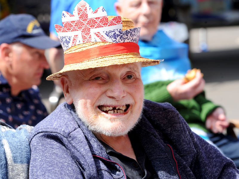 Admiral Jellicoe House in Southsea, run by Royal Naval Benevolent Trust, has held a VE Day celebration.

Pictured is: Mike Bedwell (90) who was evacuated to the USA.

Picture: Sarah Standing (080525-6294)