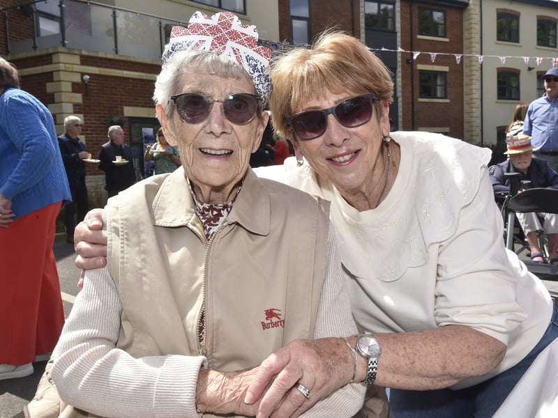 Admiral Jellicoe House in Southsea, run by Royal Naval Benevolent Trust, has held a VE Day celebration.

Pictured is: Mabel Kidney (99) who was serving on VE Day with her daughter Carol Moss.

Picture: Sarah Standing (080525-6294)