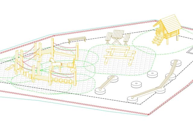 Drawnings by Timberplay show how the playground at Abbeydale Industrial Hamlet could look: Photo: Timberplay