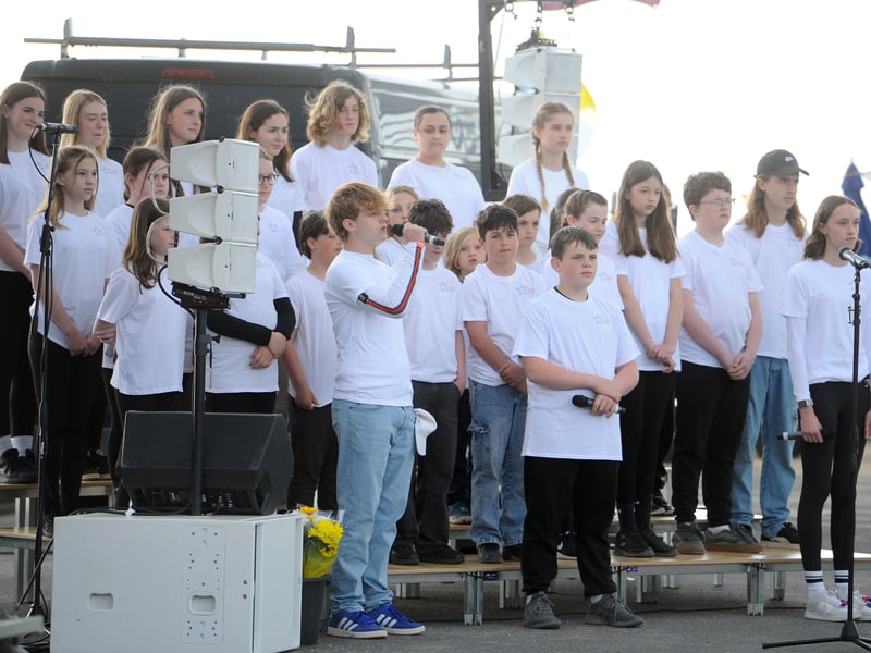 VE Day 80th anniversary commemorations took place at The Ferryboat Inn, Hayling Island. 

Pictured: The Hayling Youngstars

Picture: Sarah Standing (080525-6361) 