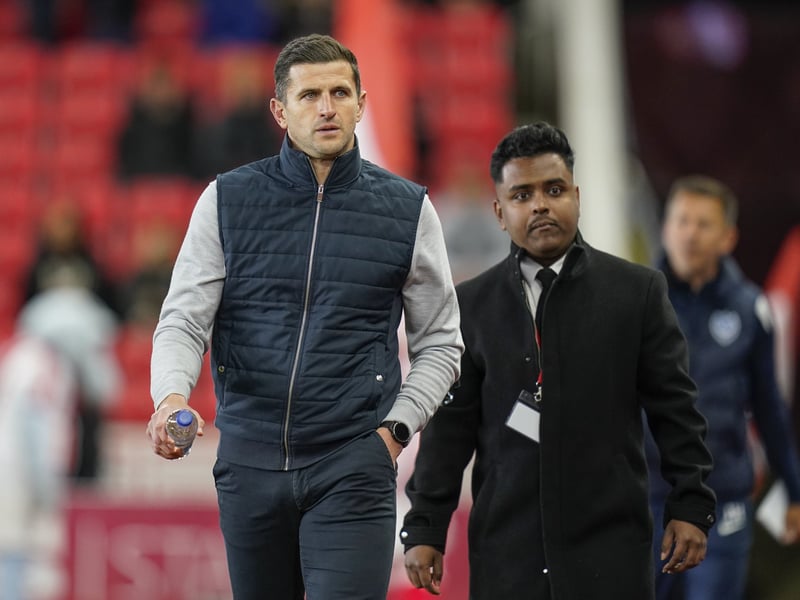 Pompey boss John Mousinho fumes after the 6-1 thrashing at Stoke City last October.