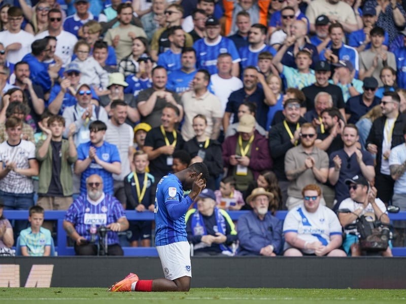 Christian Saydee celebrates his goal against Hull on the final day