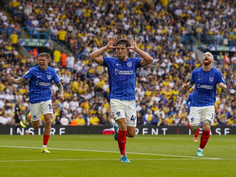Callum Lang with his trademark celebration at Leeds on the opening day.