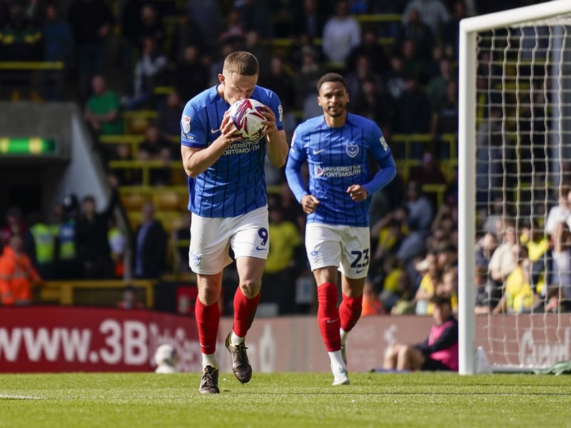 Colby Bishop celebrates his hat-trick against Norwich City