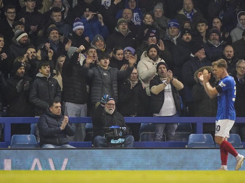 The 2-1 triumph over Middlesbrough was followed up by a win over Stoke. Ritchie being applauded by the Fratton End.