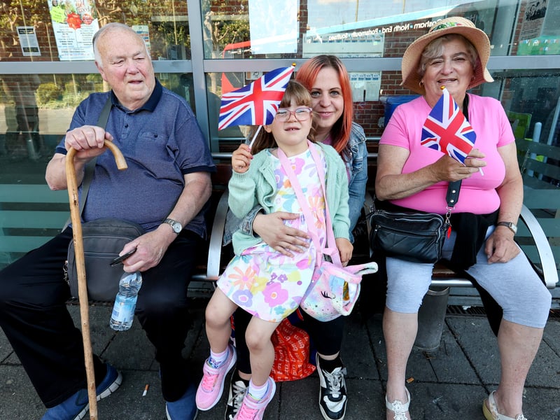 Families enjoyed the VE Day celebrations in Havant. 

Pictured: From left, Brian Pritchard, Natalie Arthur with her daughter, Ellie, 5, and Iren Grant. 

Picture: Chris Moorhouse 