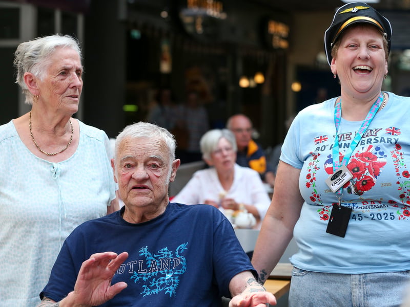 Families enjoyed the VE Day celebrations that took place in Havant town centre this weekend. 

Pictured: From left, Susan Norris, Brain Murrant and Caroline Davis

Picture: Chris Moorhouse 