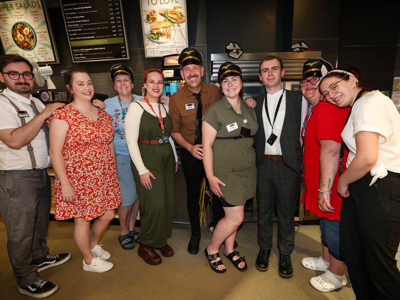 Families enjoyed the VE Day celebrations that took place in Havant town centre this weekend. 

Pictured: The staff at Boswells. 

Picture: Chris Moorhouse 