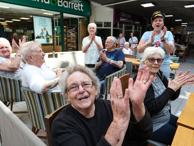 Families enjoyed the VE Day celebrations that took place in Havant town centre this weekend. 

Pictured: Christine Etherington, front, ("Leigh Park born and bred') 

Picture: Chris Moorhouse 
