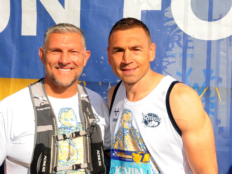 Barrie McDermott and Kevin Sinfield were ready to race.