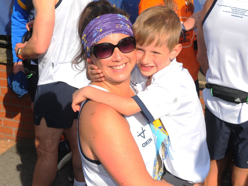 Jackson was ready to give mum Lindsey a big hug.
