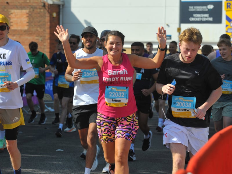 Runners were greeted to cheers from huge crowds.