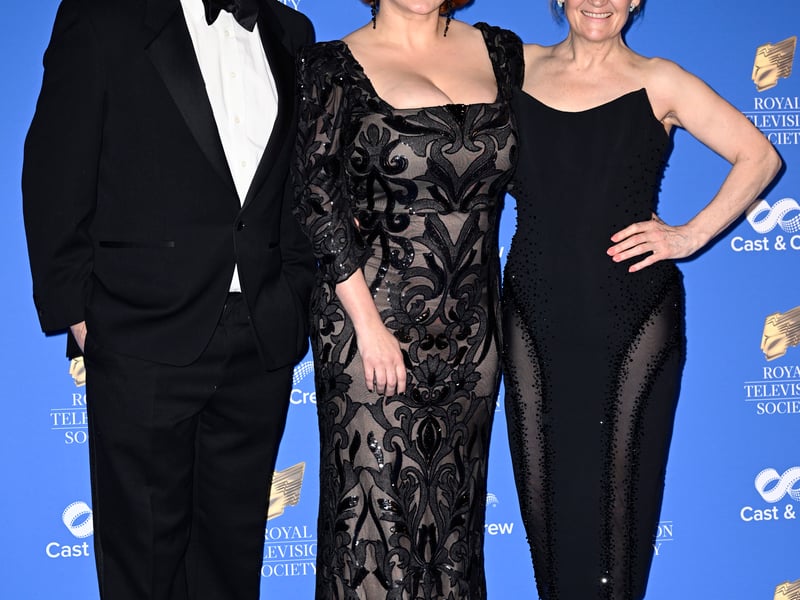 Nicholas Asbury, Sophie Willan and Lorraine Ashbourne attend The Royal Television Society Programme Awards 2025
