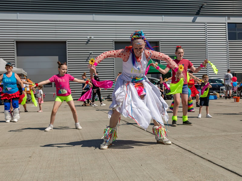 FitnFunkey dance group from Waterlooville performing at the VE80 fete in Waterlooville. Picture: Mike Cooter (110525)