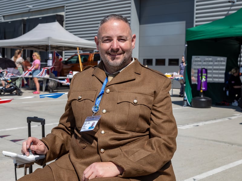 Andy Denholm (51) event organiser at the VE80 fete in Waterlooville. Picture: Mike Cooter (110525)