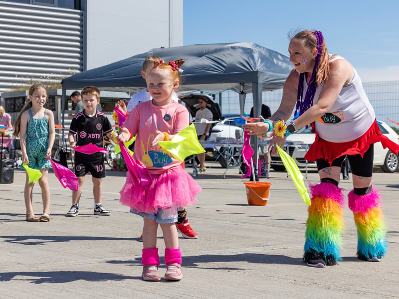 Youngsters join in with the FitnFunkey dance group. Picture: Mike Cooter (110525)