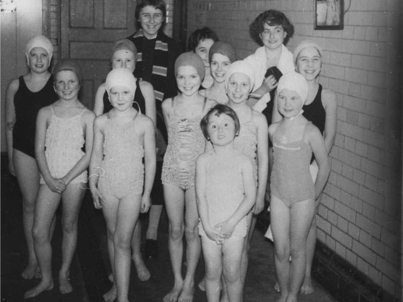 A group of young swimmers, part of York Road Swimming Club pose for the camera in 1958.