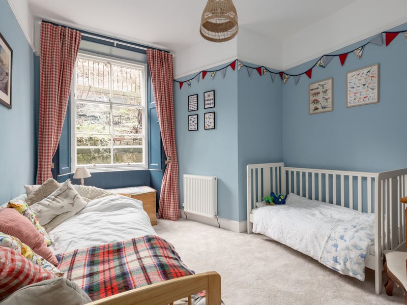 The flat has both fine features and a cosy feel.