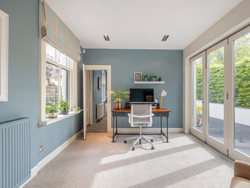 The home office space.