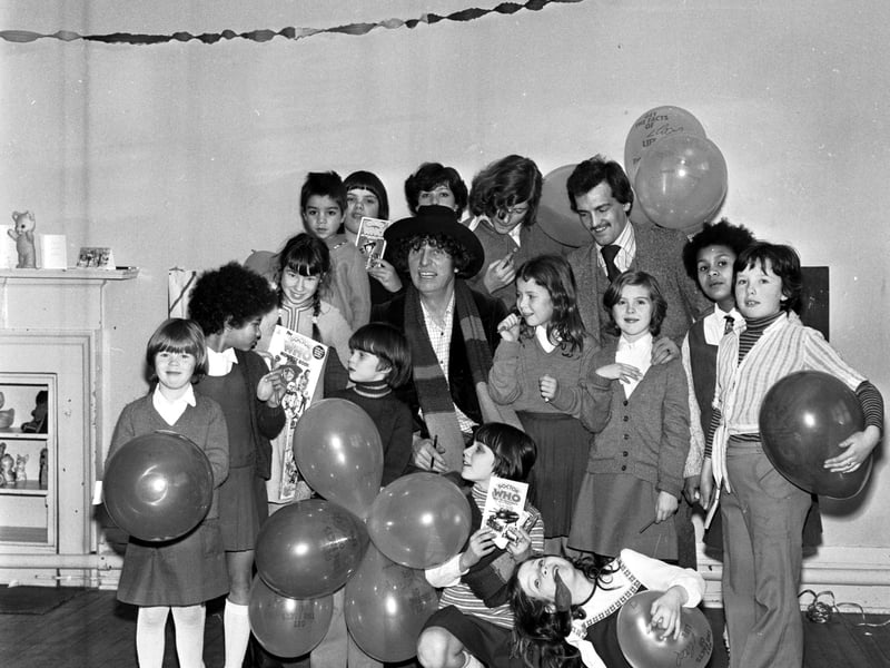 Actor Tom Baker -  Doctor Who at the time - visits Corstorphine children's home in Edinburgh in December 1976.