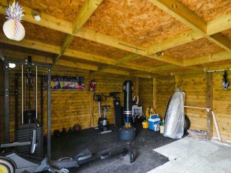The huge summer house which is currently being used as a gym