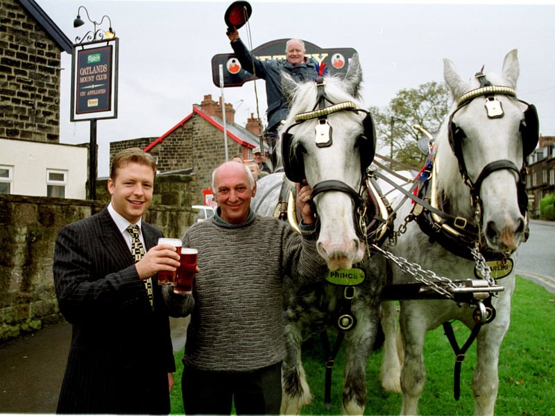 The Tetley Shires were on hand as the Oatlands Mount Club on Coronation Grove celebrated its centenary in November 1999.
Pictured, from left, are Tetley's area manager Gary Smulders with club president Mick Annakin.