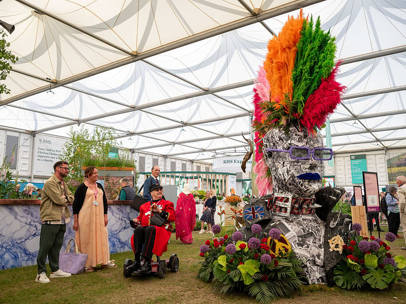 One of the dramatic flower displays at the show.