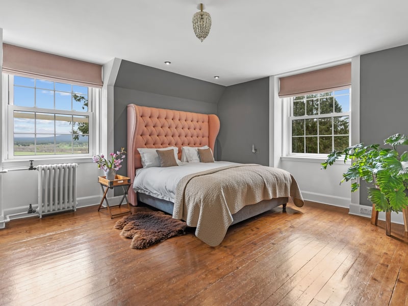Built in solid granite with ashlar dressings, Broomhill House extends to over 7,500 sq ft and comprises eight elegant double bedrooms and five reception rooms including Spence’s spectacular vaulted music room.