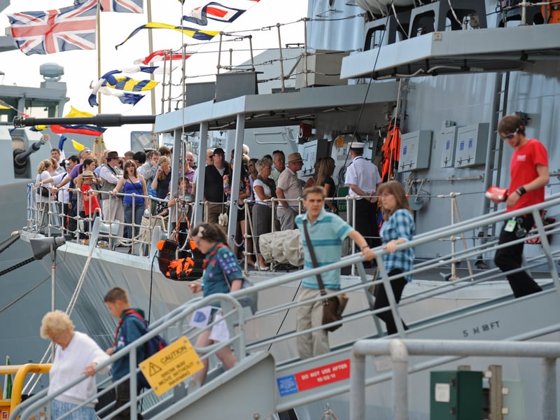 So many people wanted to go on board the ships that were alongside for the three day event especially with a long wait to view the bridge area of HMS Westminster