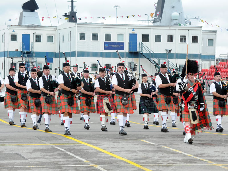 Navy Days 2010 at the Portsmouth Naval Base. Pictured is the Rose and Thistle Pipe Band